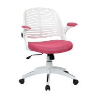 OSP Home Furnishings TYLA26-W261 Tyler Office Chair with White Frame and Pink Fabric